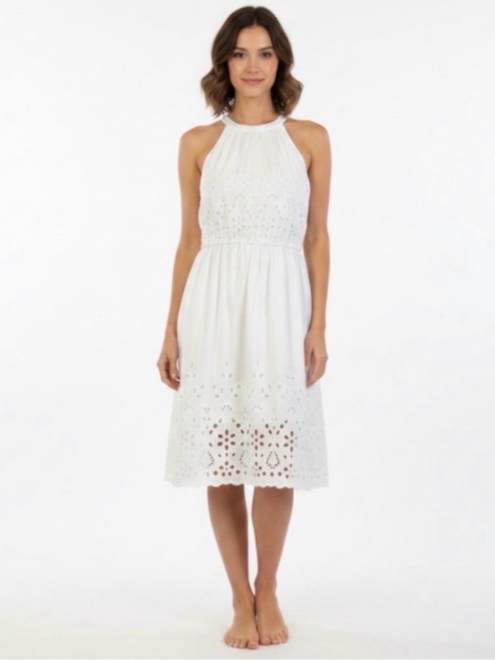 Sim & Sam White Eyelet Midi Dress – NWT Size M